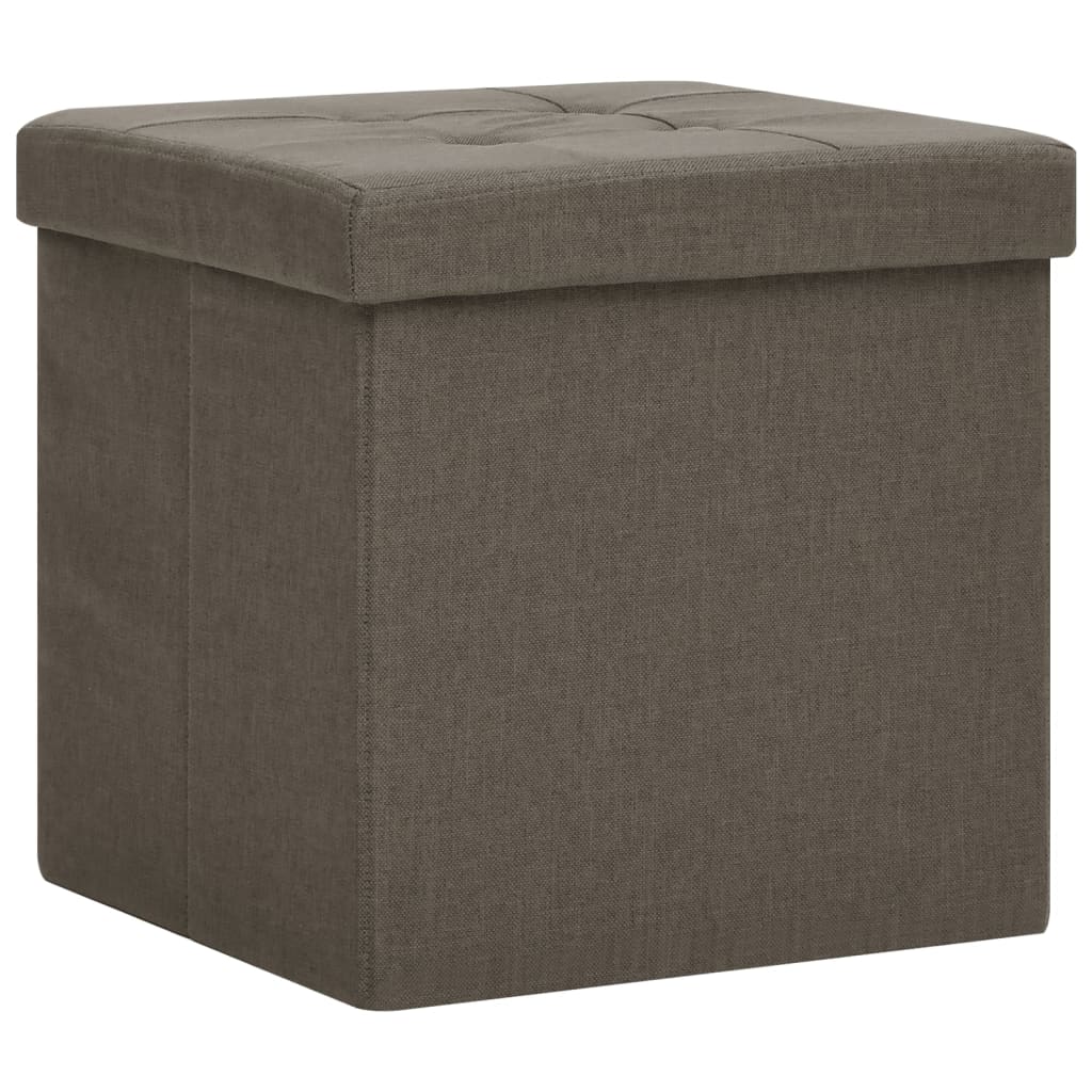 foldbare opbevaringspuffer 2 stk. kunstlærred brun - Image 3