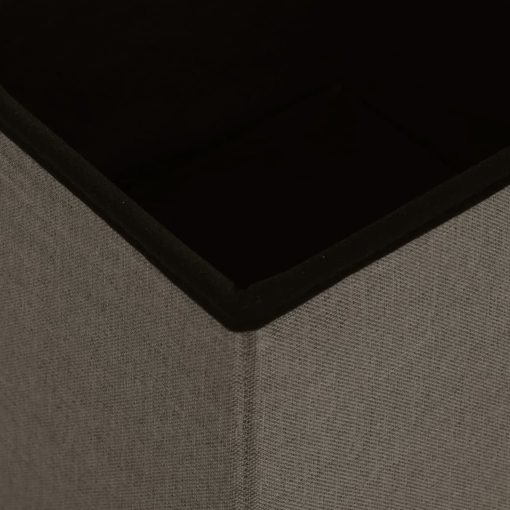 foldbare opbevaringspuffer 2 stk. kunstlærred brun - Image 7