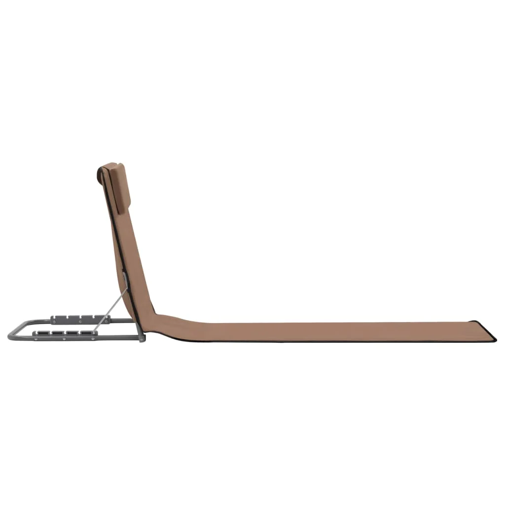 foldbare strandmåtter 2 stk. stål og stof brun - Image 3