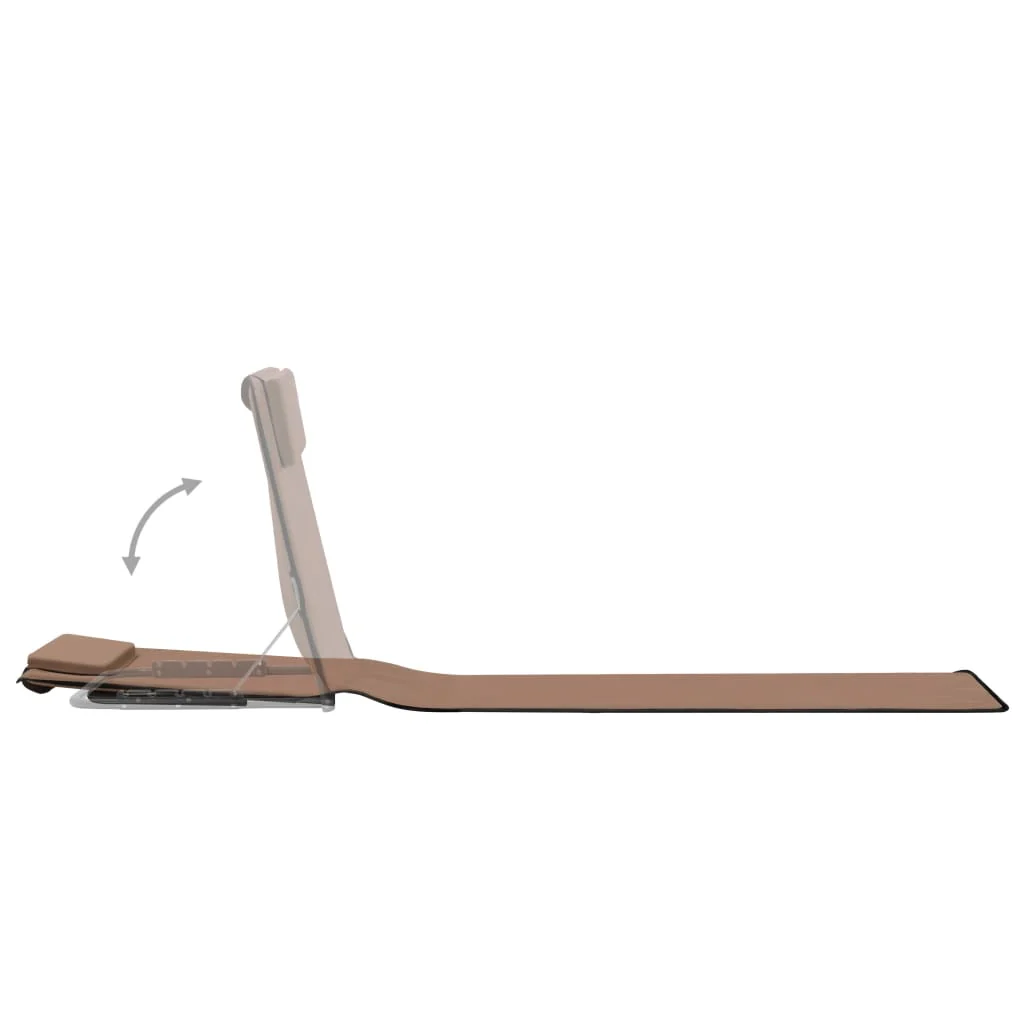 foldbare strandmåtter 2 stk. stål og stof brun - Image 6