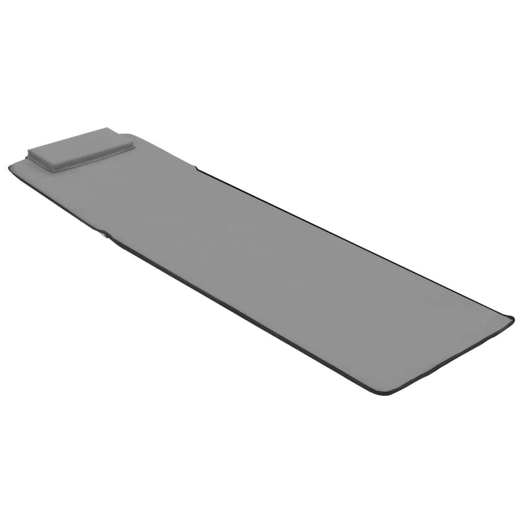 foldbare strandmåtter 2 stk. stål og stof grå - Image 7