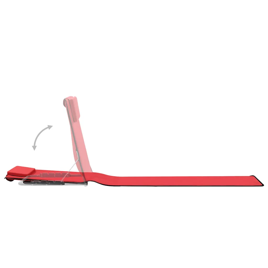 foldbare strandmåtter 2 stk. stål og stof rød - Image 6
