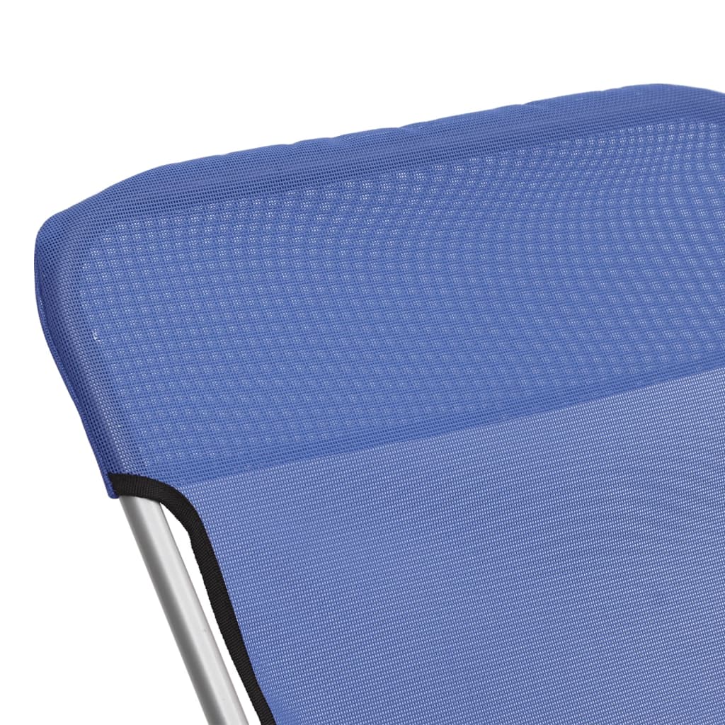 foldbare strandstole 2 stk. textilene og pulverlakeret stål blå - Image 8