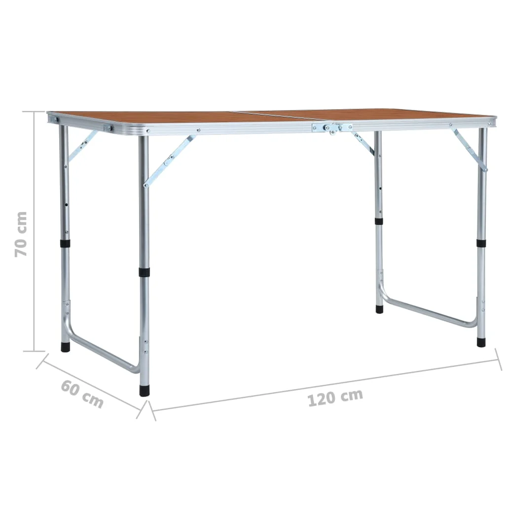 foldbart campingbord aluminium 120 x 60 cm - Image 8