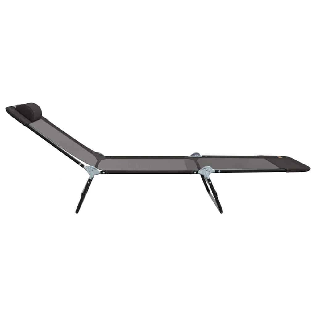 Foldestol Sort 182 x 55 x 85,5 cm Textilene - Image 5
