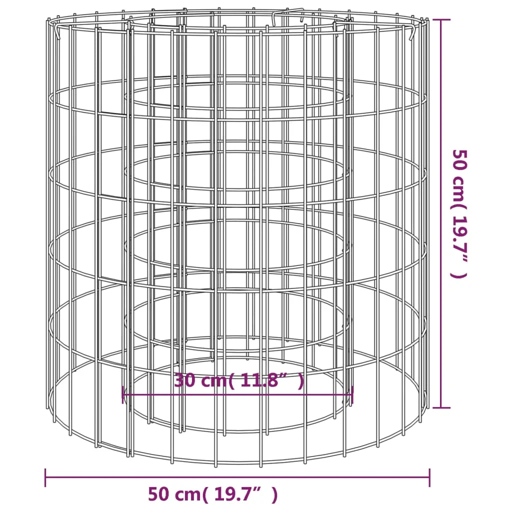 gabion-bålkurv Ø 50 cm galvaniseret jern - Image 5