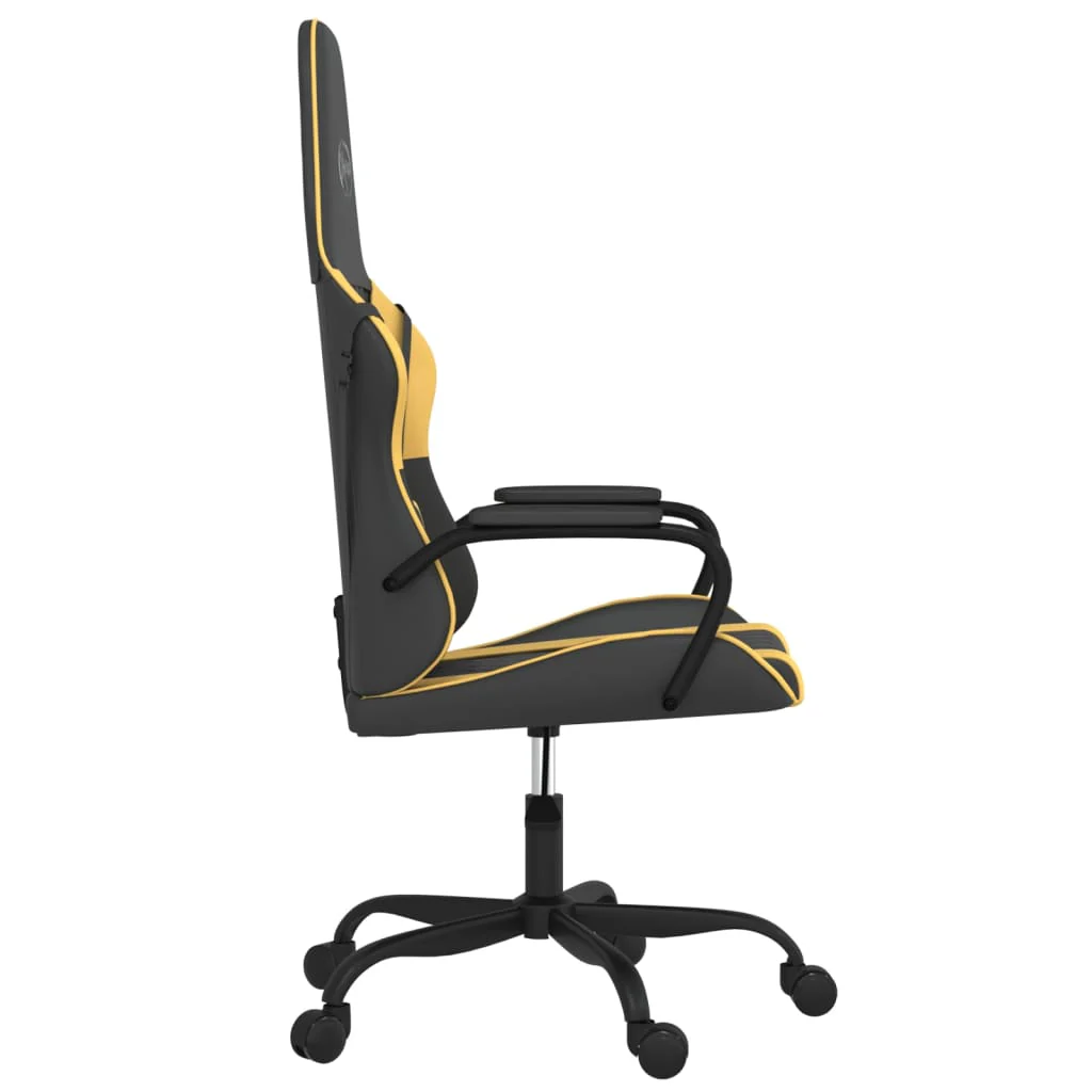 gamingstol kunstlæder sort guldfarvet - Image 4