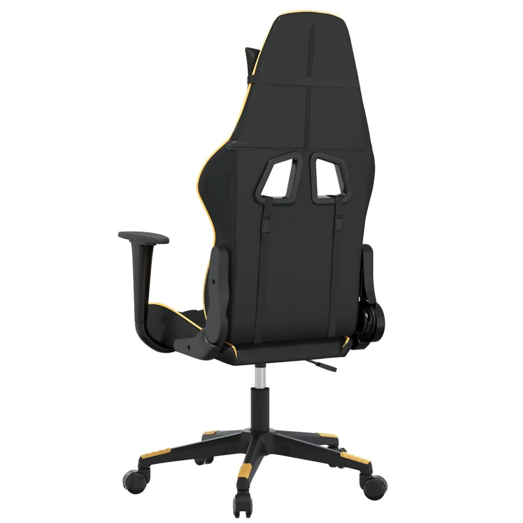 gamingstol kunstlæder sort guldfarvet - Image 5