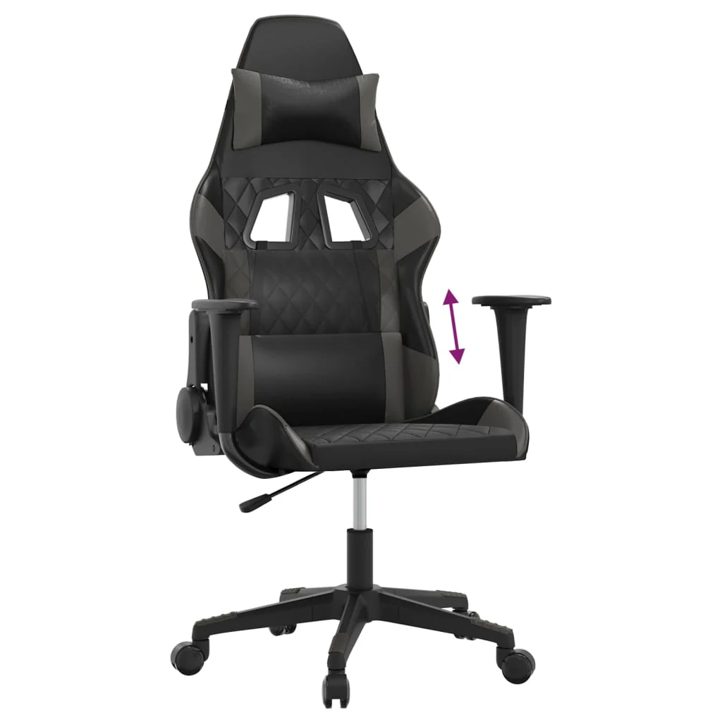 gamingstol kunstlæder sort og grå - Image 7