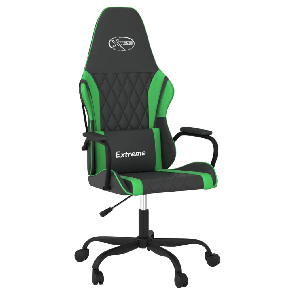 gamingstol kunstlæder sort og grøn - Image 2
