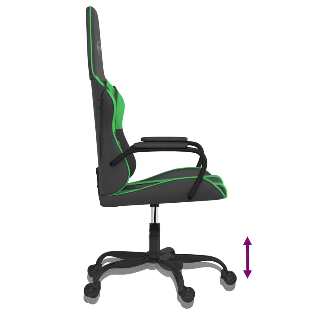gamingstol kunstlæder sort og grøn - Image 7