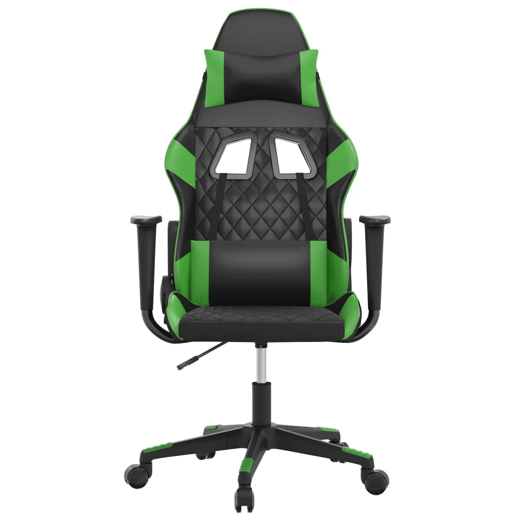 gamingstol kunstlæder sort og grøn - Image 3