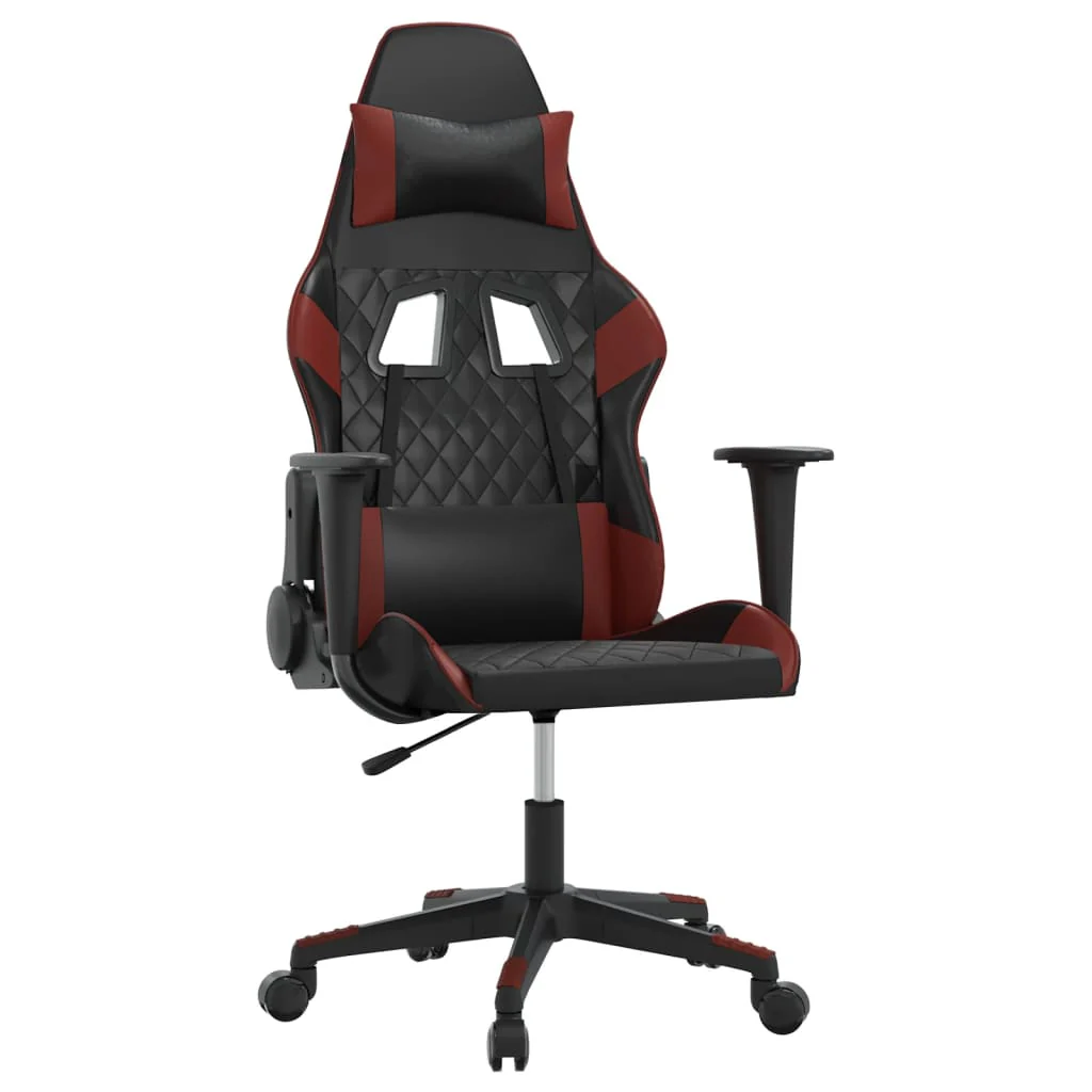 gamingstol kunstlæder sort og vinrød - Image 2