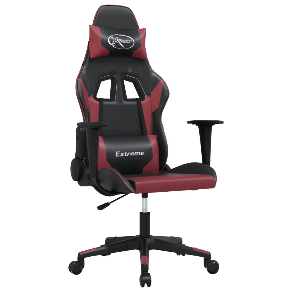 gamingstol kunstlæder sort og vinrød - Image 2