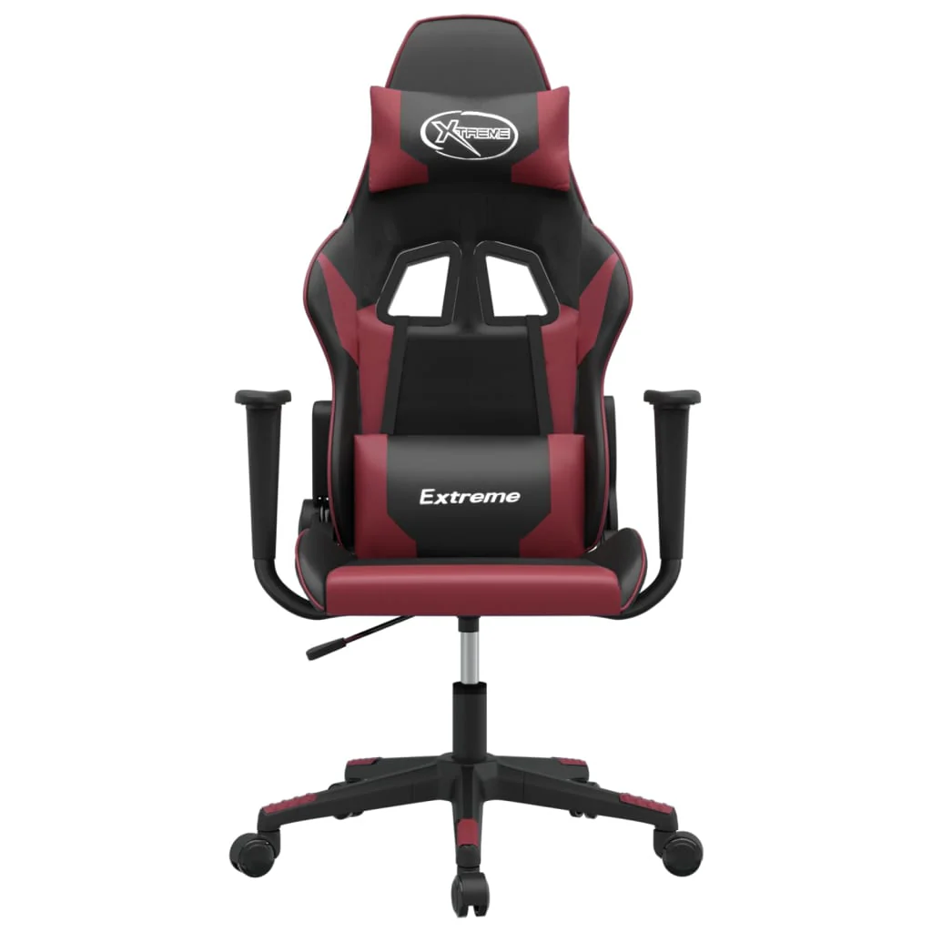 gamingstol kunstlæder sort og vinrød - Image 3