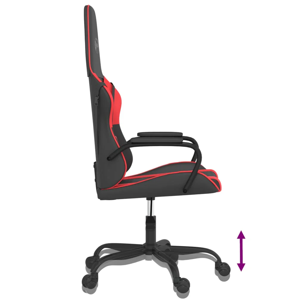 gamingstol m. massagefunktion kunstlæder sort og rød - Image 6