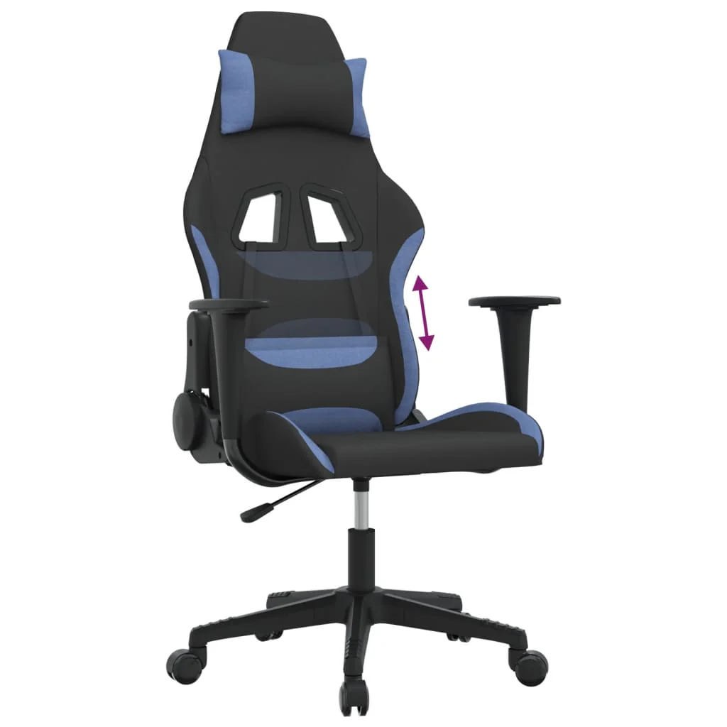 gamingstol stof sort og blå - Image 7