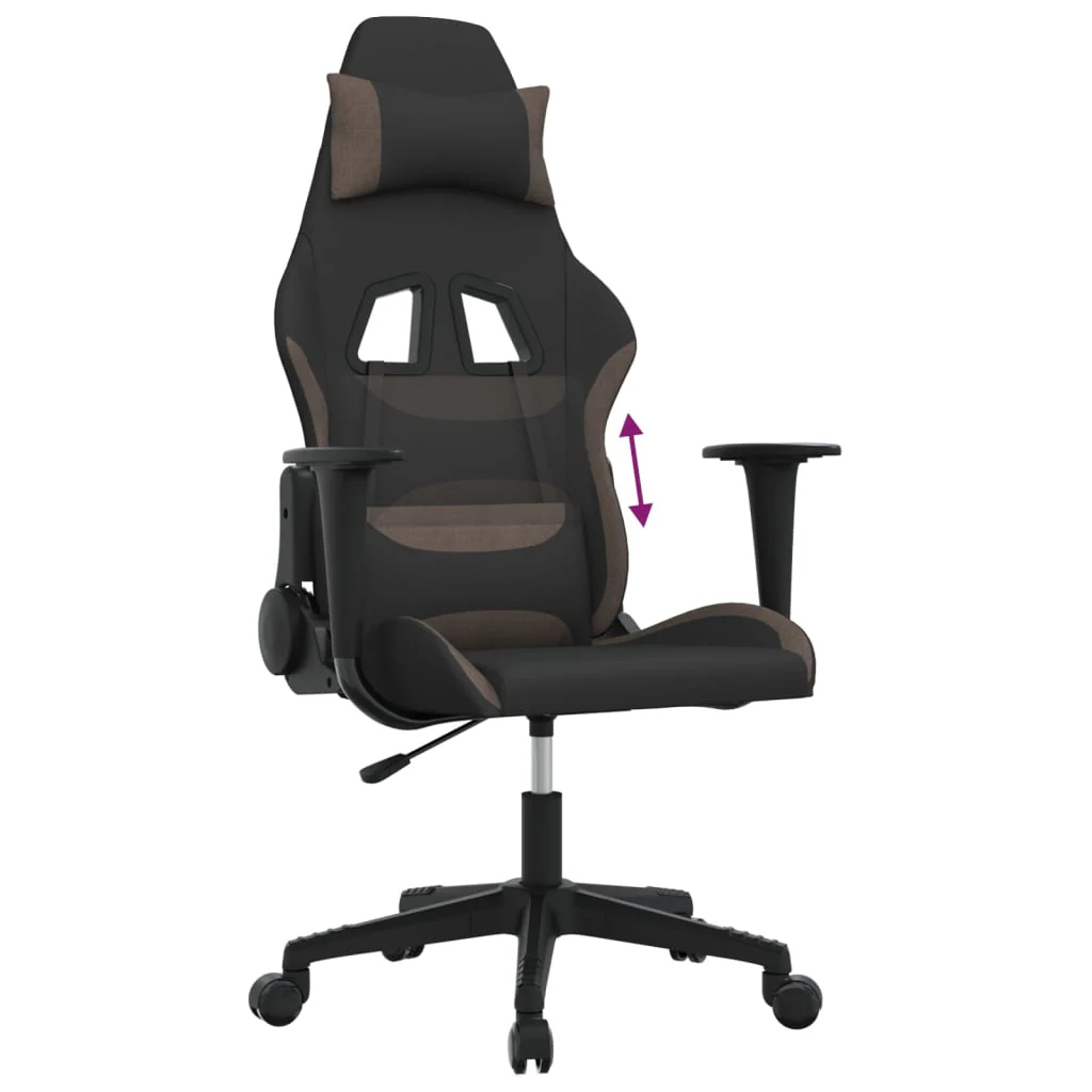 gamingstol stof sort og gråbrun - Image 7