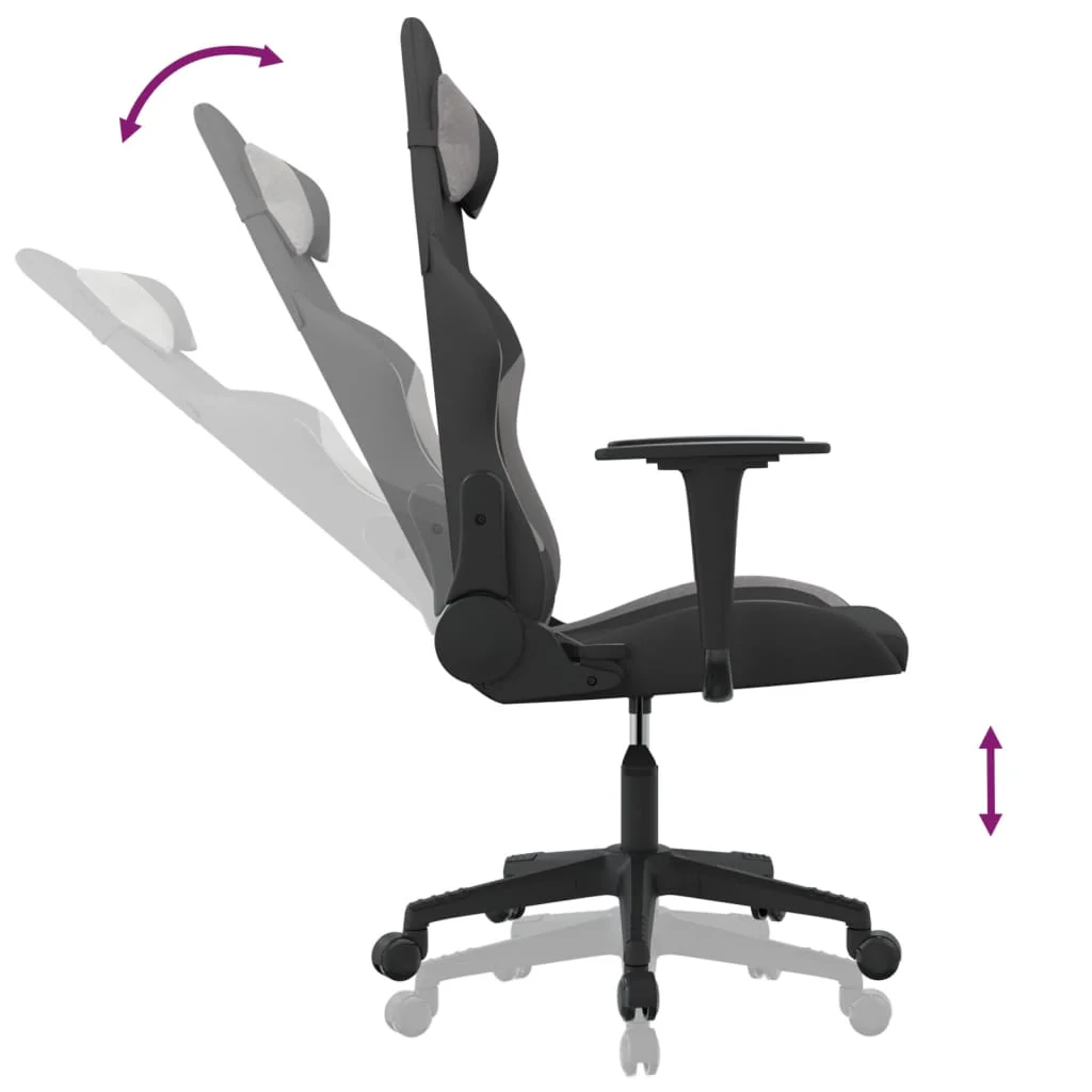 gamingstol stof Sort og lysegrå - Image 6