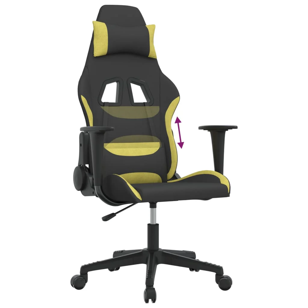 gamingstol stof Sort og lysegrønt stof - Image 7