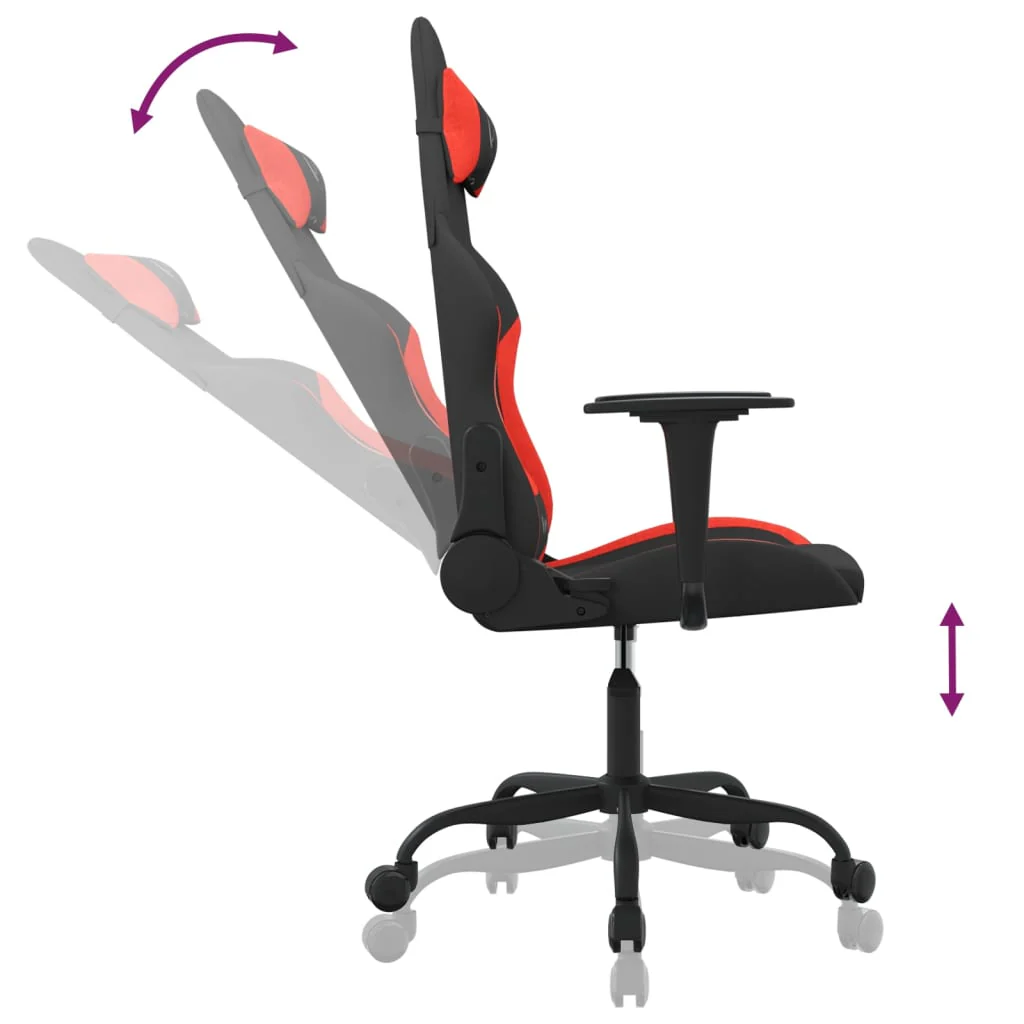 gamingstol stof sort og rød - Image 6