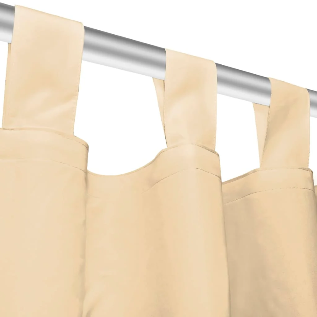 gardiner i mikro-satin 2 stk. med løkker 140 x 225 cm beige - Image 4