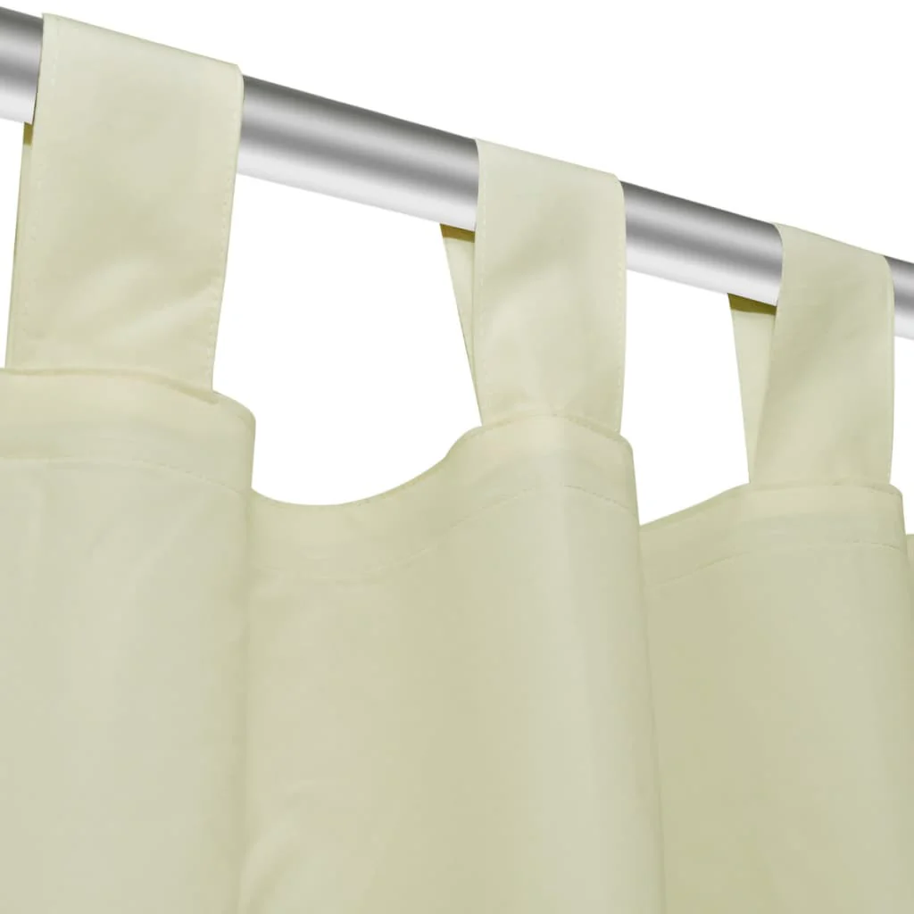 Gardiner i mikro-satin med løkker 2 stk. 140 x 245 cm cremefarvet - Image 4