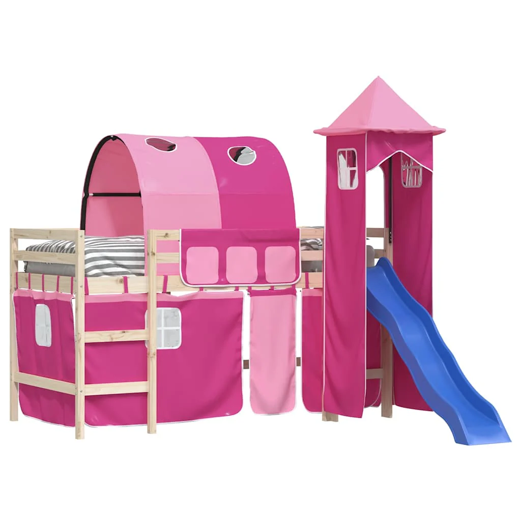 gardiner med tunnel og tårn til højseng pink - Image 5