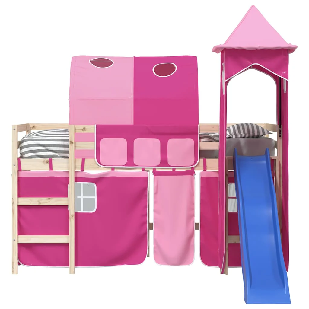 gardiner med tunnel og tårn til højseng pink - Image 6