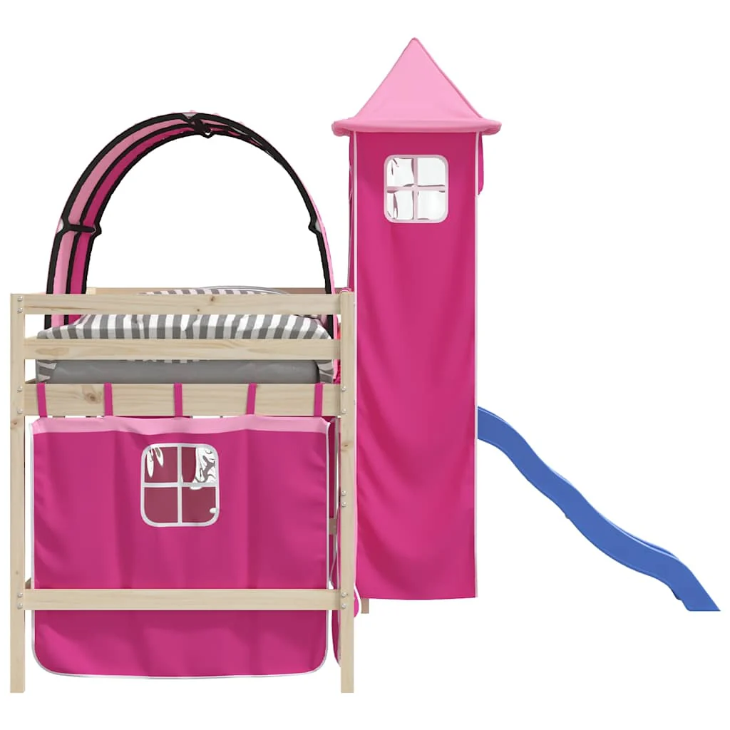 gardiner med tunnel og tårn til højseng pink - Image 7