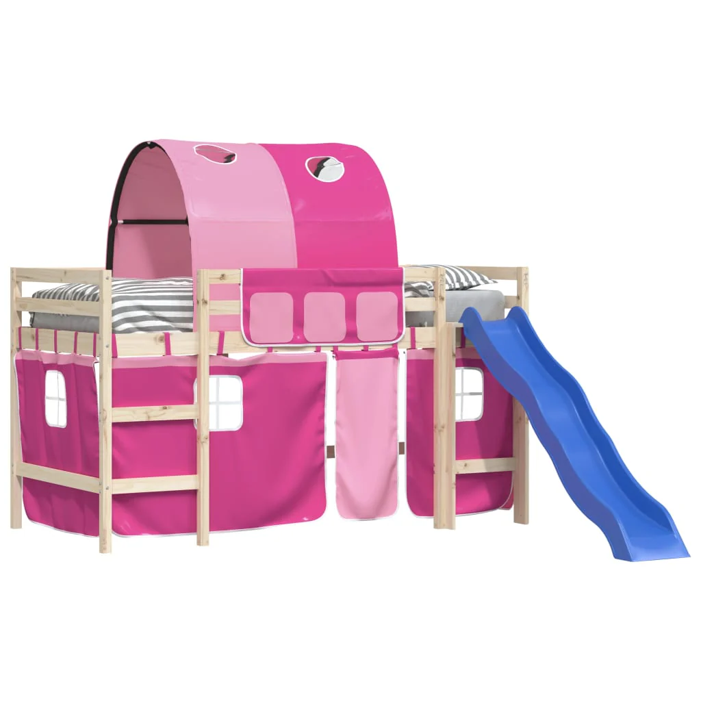 gardiner med tunnel til højseng polyester pink - Image 4