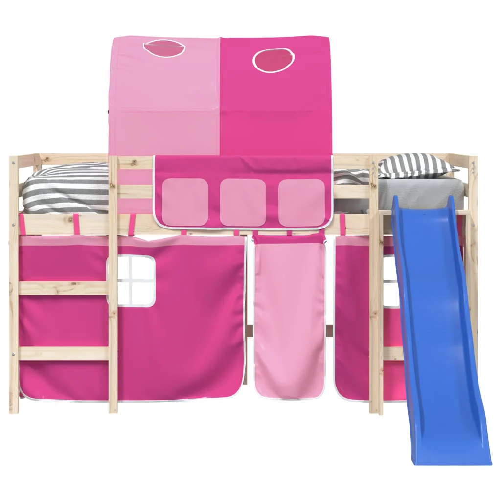 gardiner med tunnel til højseng polyester pink - Image 5