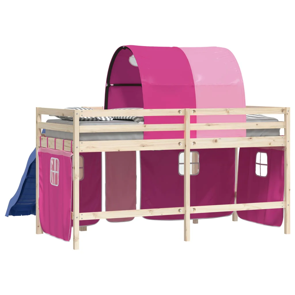gardiner med tunnel til højseng polyester pink - Image 7