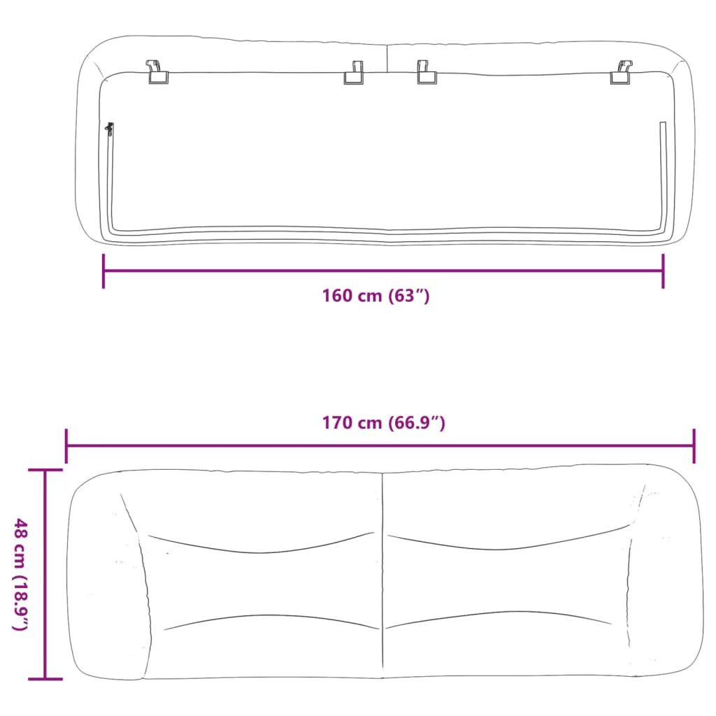 gavlpude Hvar 160 cm kunstlæder sort - Image 9