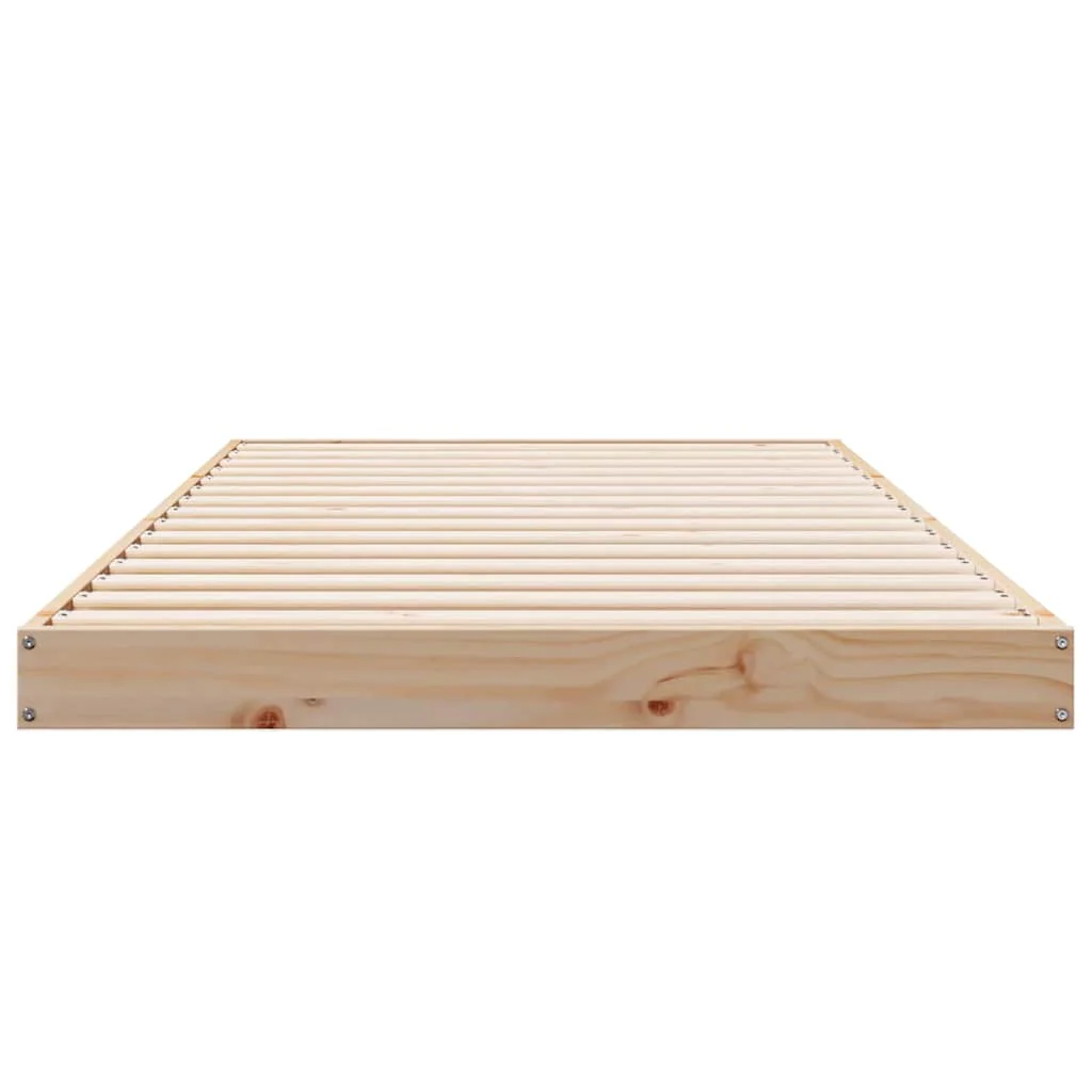 Gulv seng ramme Naturfarvet 213.5 x 104 x 9 cm Massiv fyrretræ - Image 5