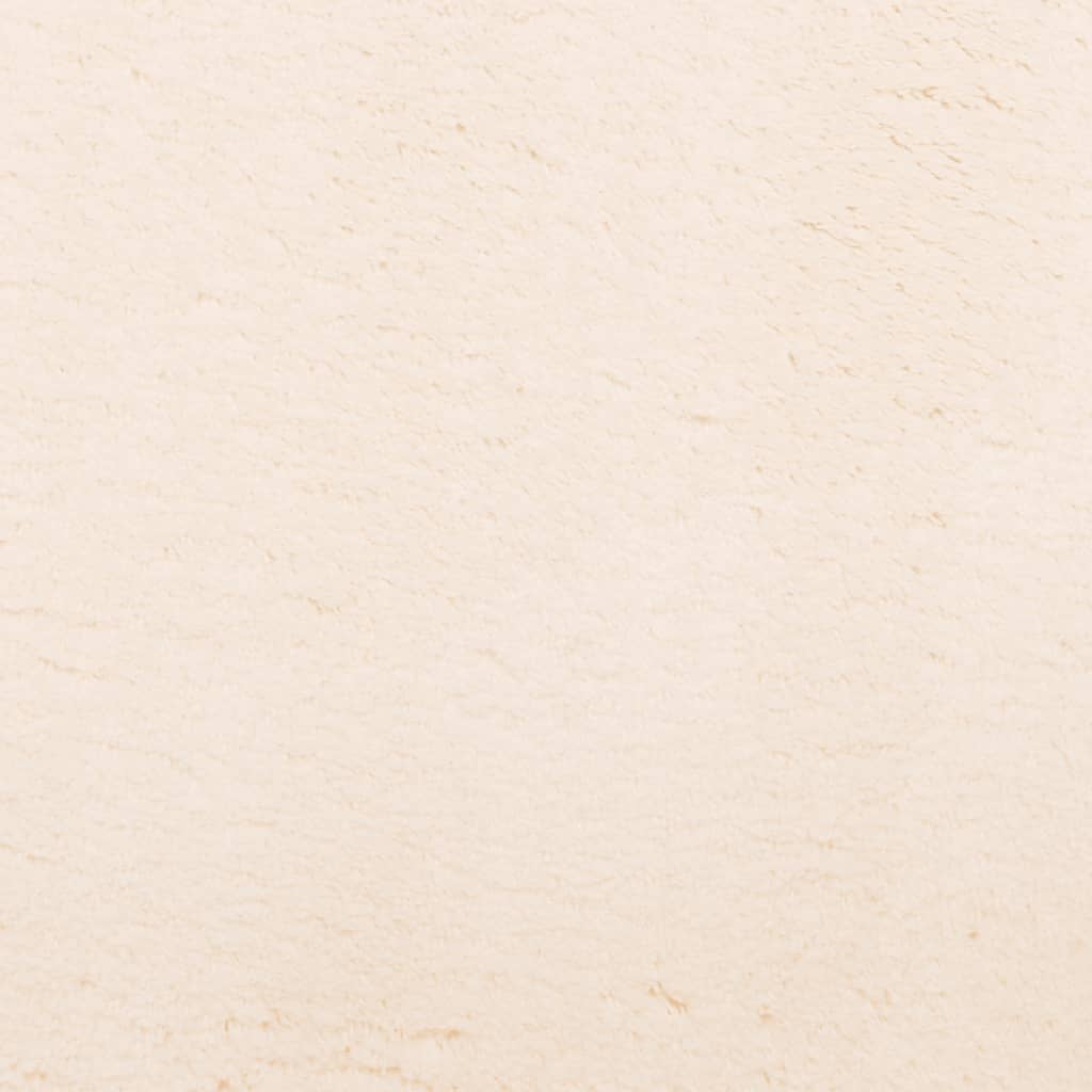 gulvtæppe HUARTE 160x160 cm kort luv og vaskbart beige - Image 8