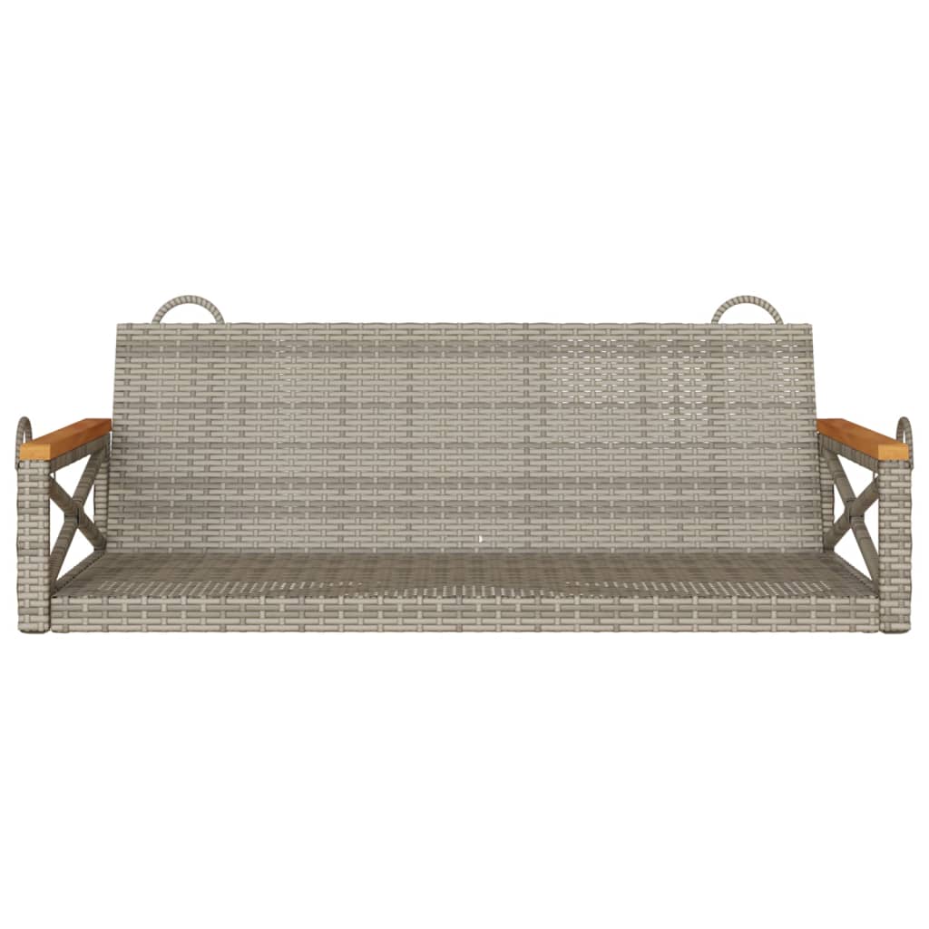 gyngebænk 109x62x40 cm polyrattan grå - Image 4