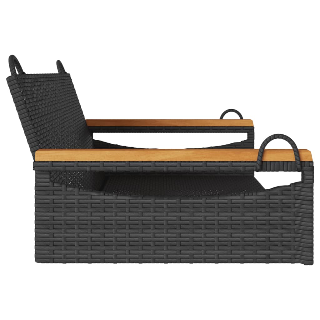 gyngebænk 109x62x40 cm polyrattan sort - Image 5