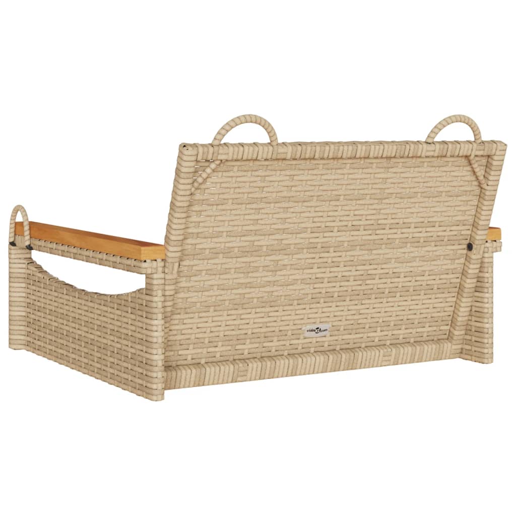 gyngebænk 63x62x40 cm polyrattan beige - Image 6