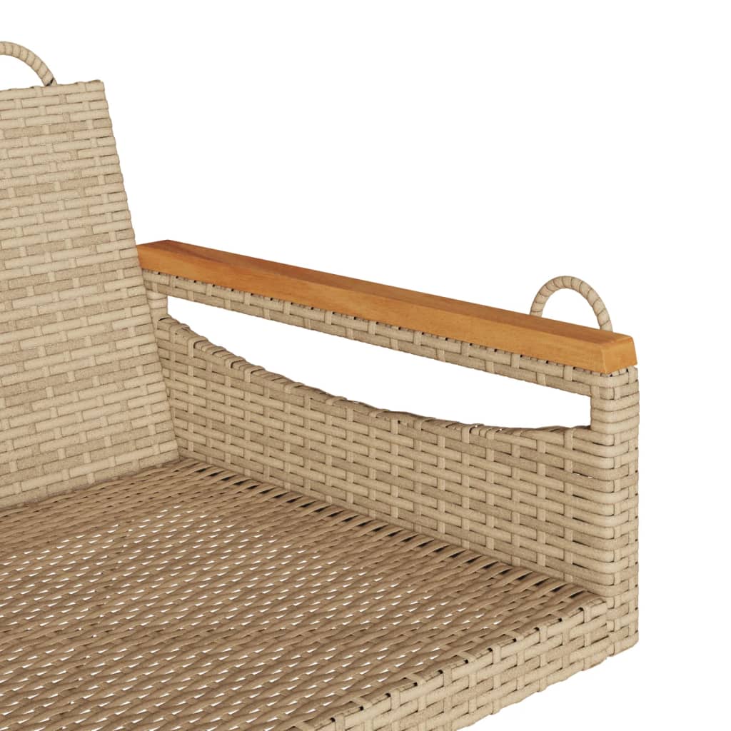gyngebænk 63x62x40 cm polyrattan beige - Image 7