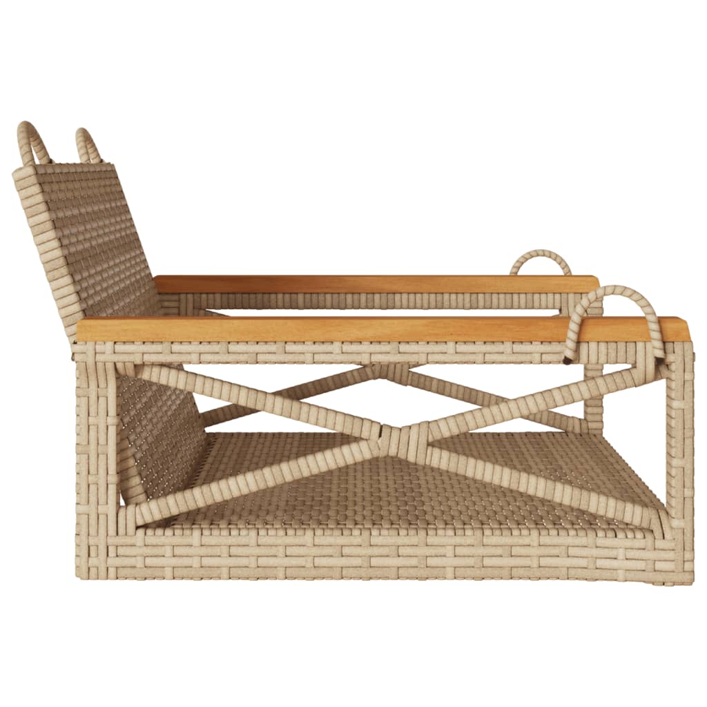 gyngebænk 63x62x40 cm polyrattan beige - Image 5