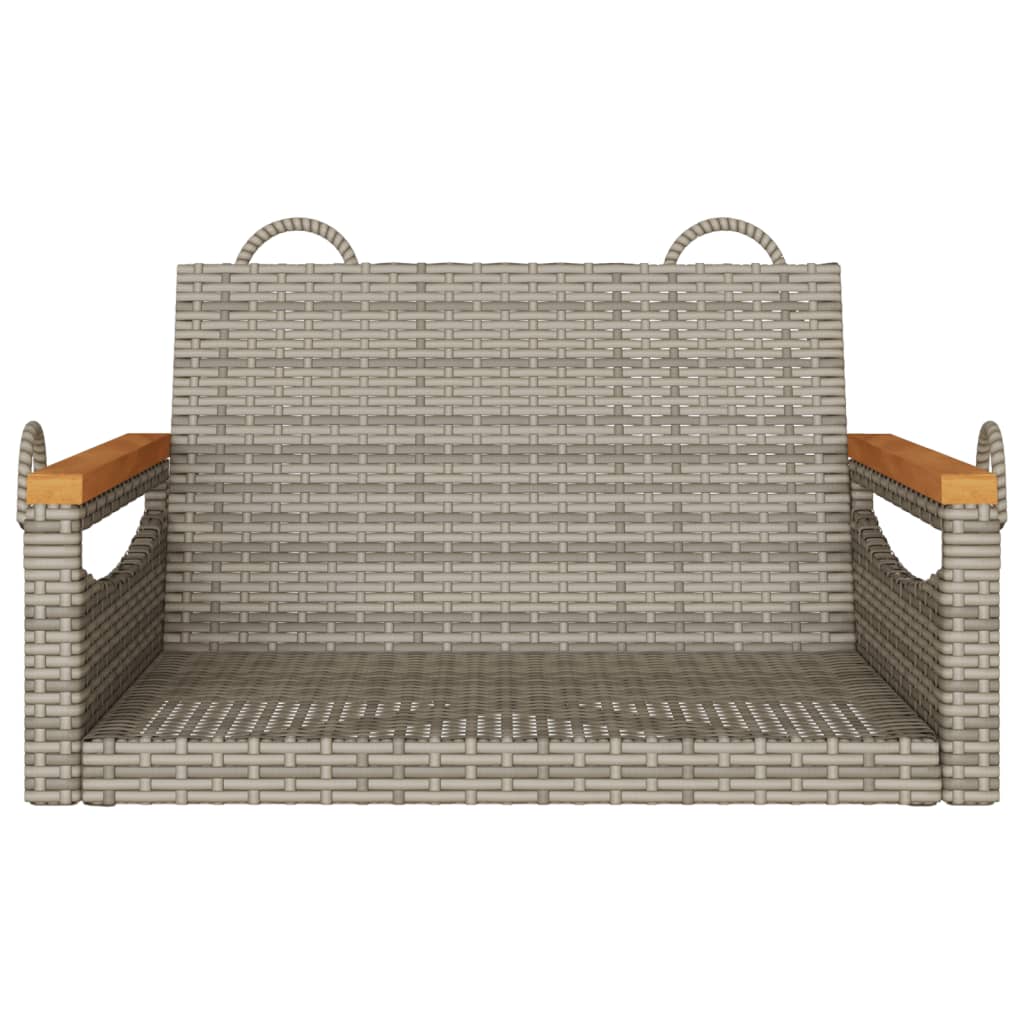 gyngebænk 63x62x40 cm polyrattan grå - Image 4