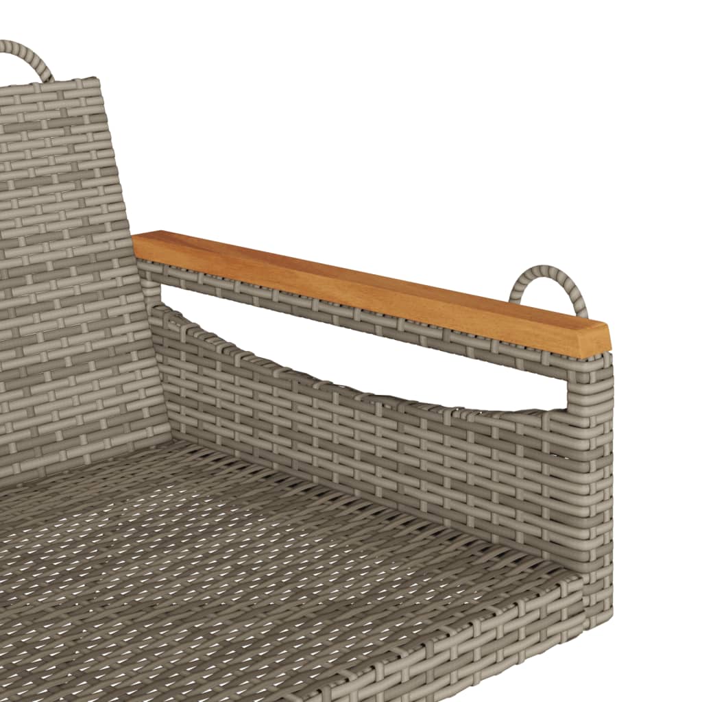 gyngebænk 63x62x40 cm polyrattan grå - Image 7