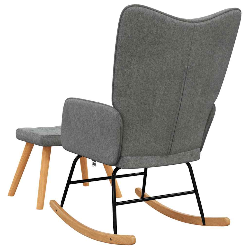 gyngestol med fodskammel stof mørkegrå - Image 6