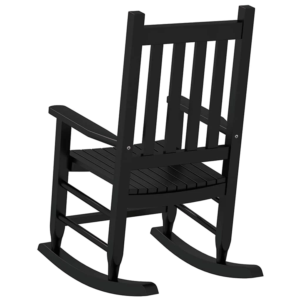 gyngestol til børn massivt poppeltræ sort - Image 6