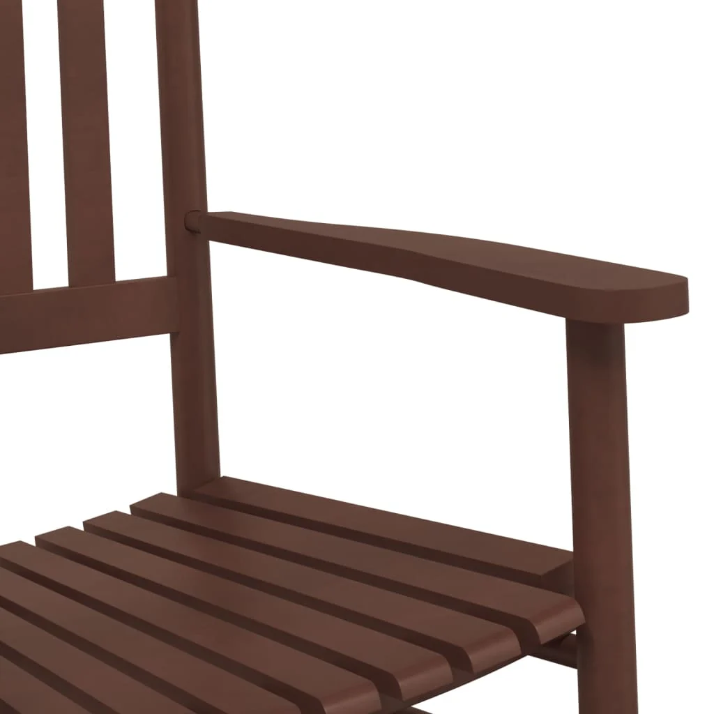 gyngestole 2 stk. med klapbord massivt poppeltræ brun - Image 6
