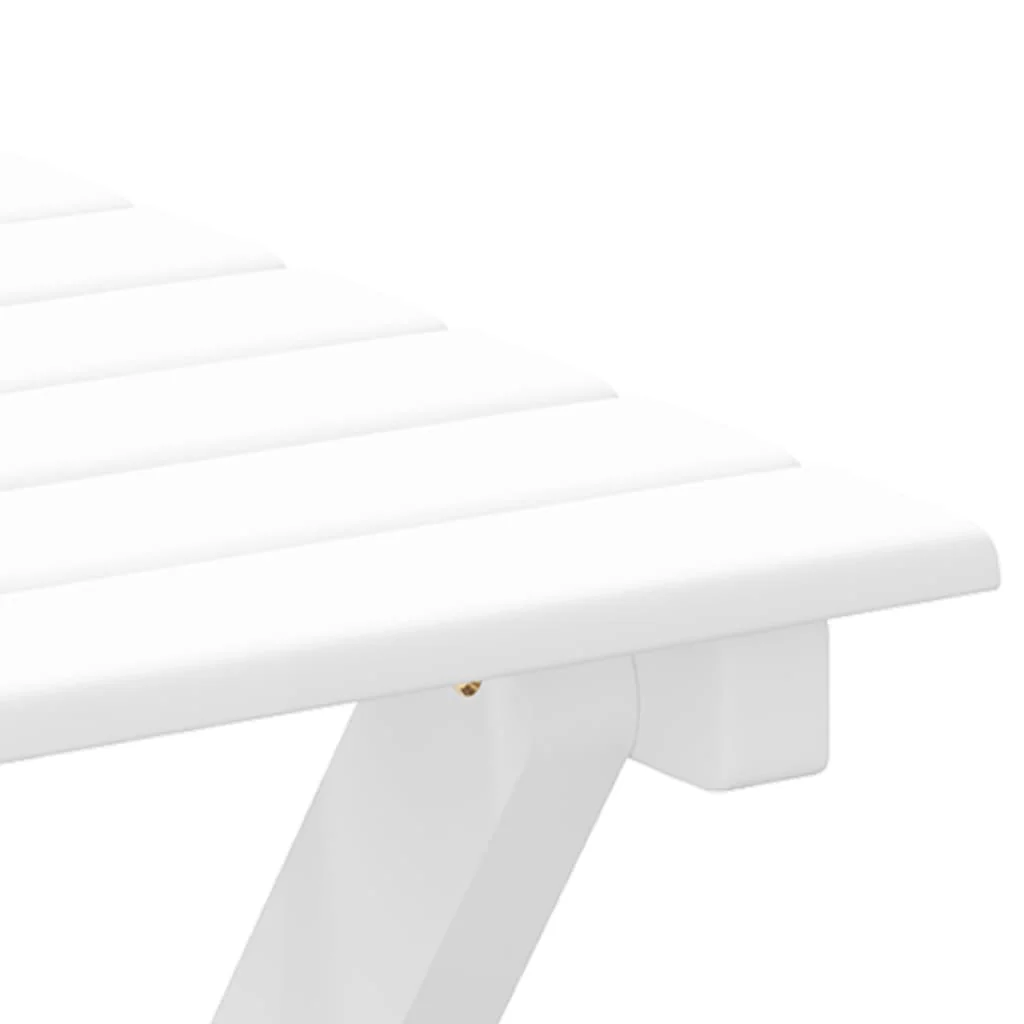 gyngestole 2 stk. med klapbord massivt poppeltræ hvid - Image 7