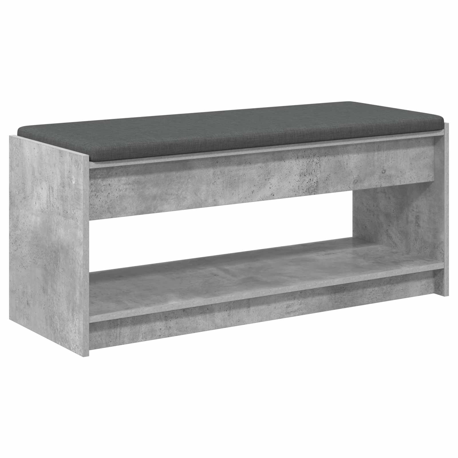 Hallbænk BetonGrå 103 x 38 x 45 cm Kunstigt træ og stof - Image 2