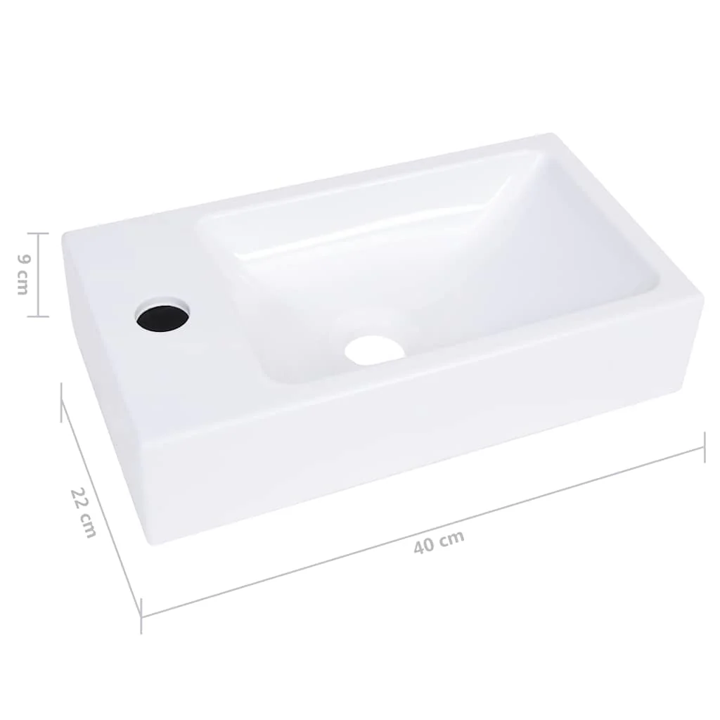 håndvask 400x220x90 mm SMC hvid - Image 7