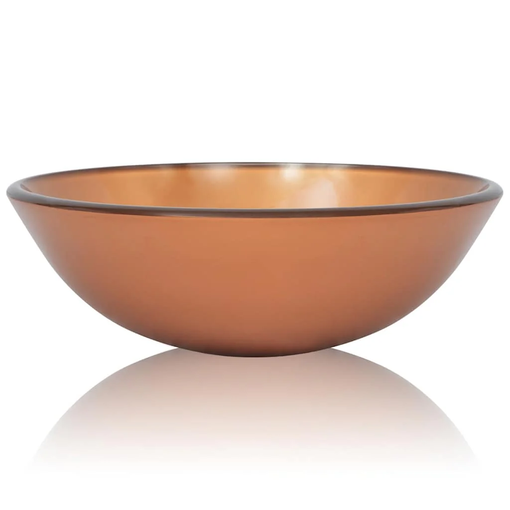 håndvask hærdet glas 42 cm brun - Image 2